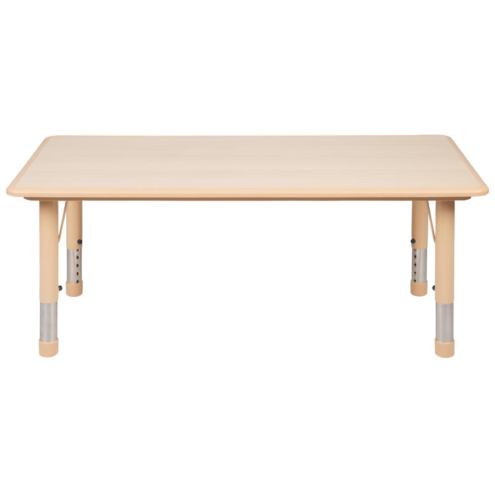 23.625"W x 47.25"L Rectangular Natural Plastic Height Adjustable Activity Table. Picture 3