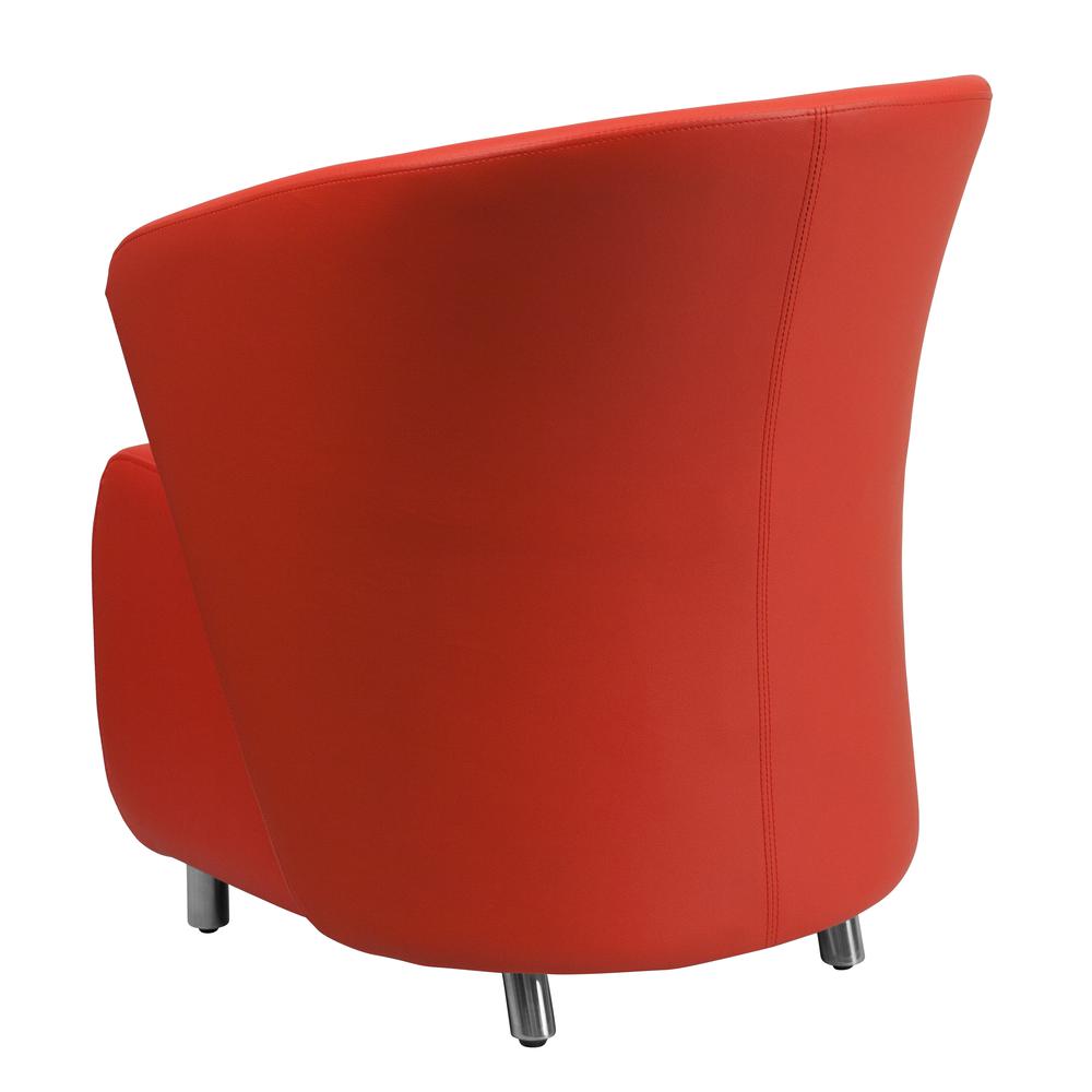 Red LeatherSoft Curved Barrel Back Lounge Chair. Picture 3