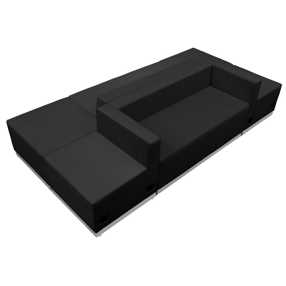 Alon Black LeatherSoft Reception Configuration, 6 Pieces. Picture 1