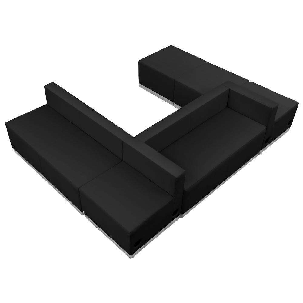 Black LeatherSoft Reception Configuration -  3 Pieces. Picture 1