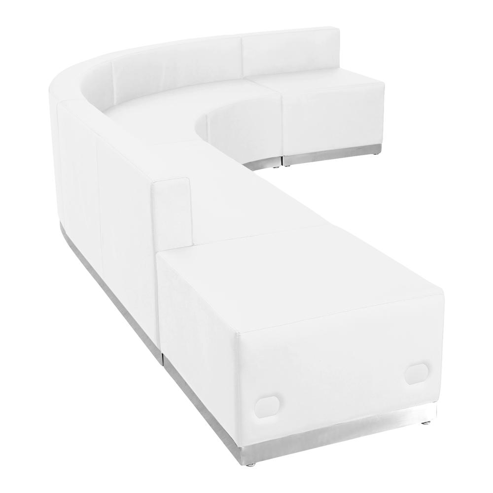 HERCULES Alon Series Melrose White LeatherSoft Reception Configuration, 5 Pieces. Picture 1