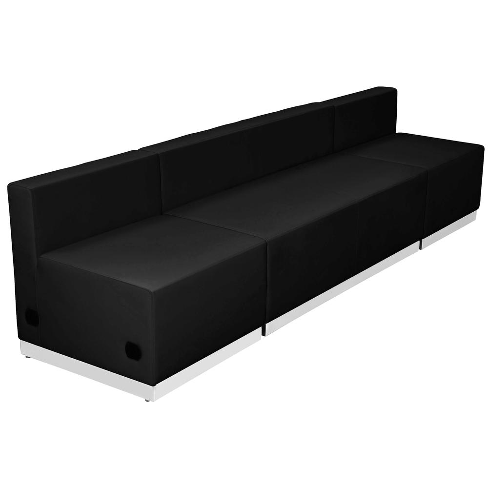 Black LeatherSoft Sectional Configuration, 6 Pieces. Picture 1