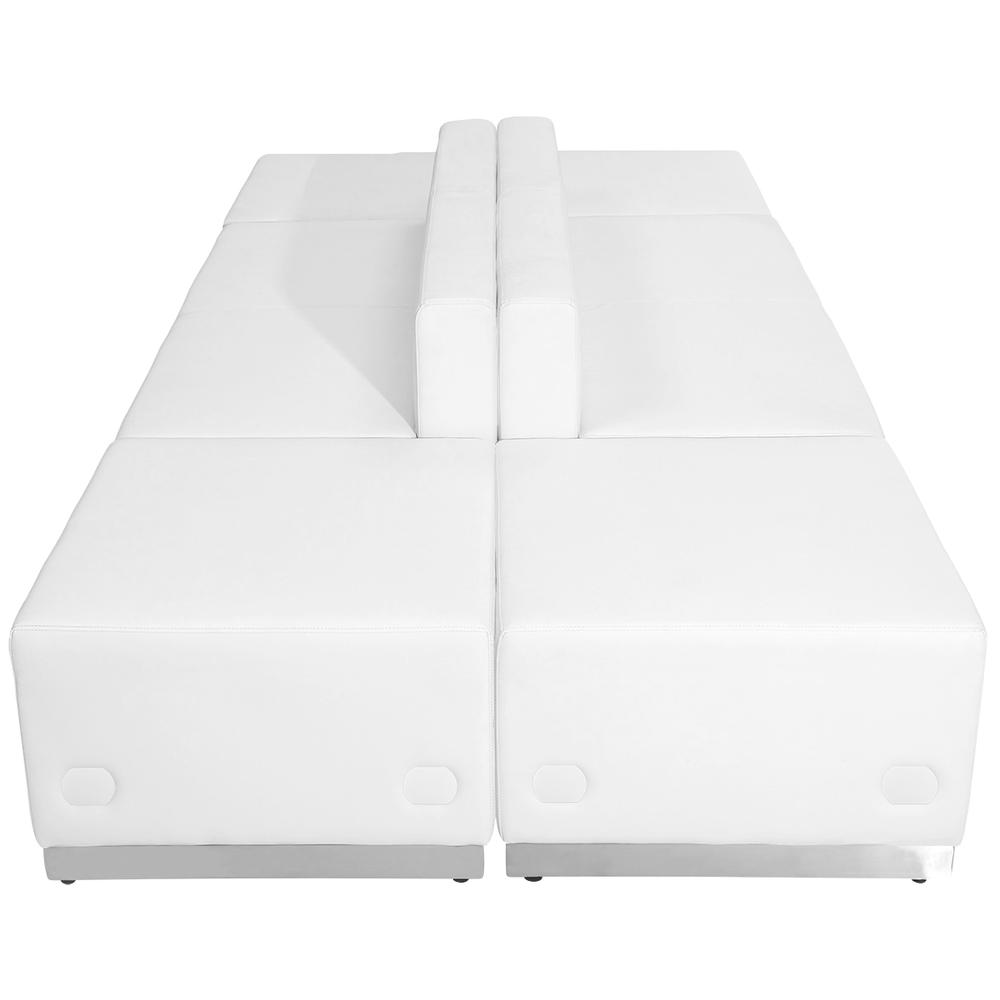 HERCULES Alon Series Melrose White LeatherSoft Reception Configuration, 6 Pieces. Picture 2