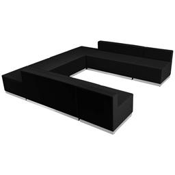 Black LeatherSoft Sectional Configuration, 9Pieces. Picture 1