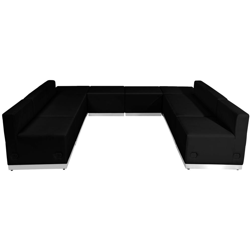 Black LeatherSoft Sectional Configuration, 9Pieces. Picture 4