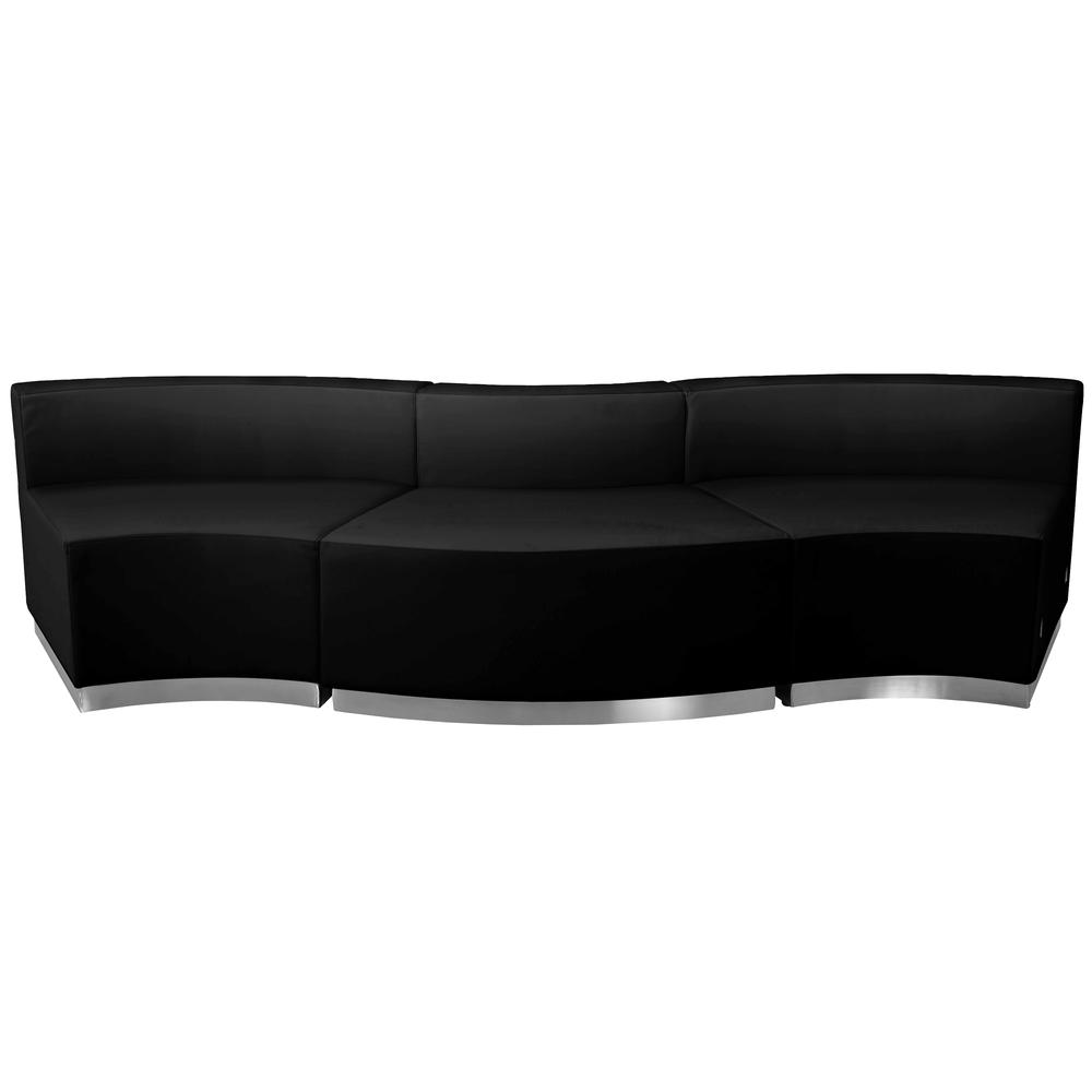 Black LeatherSoft Sofa & Chair Set. Picture 5