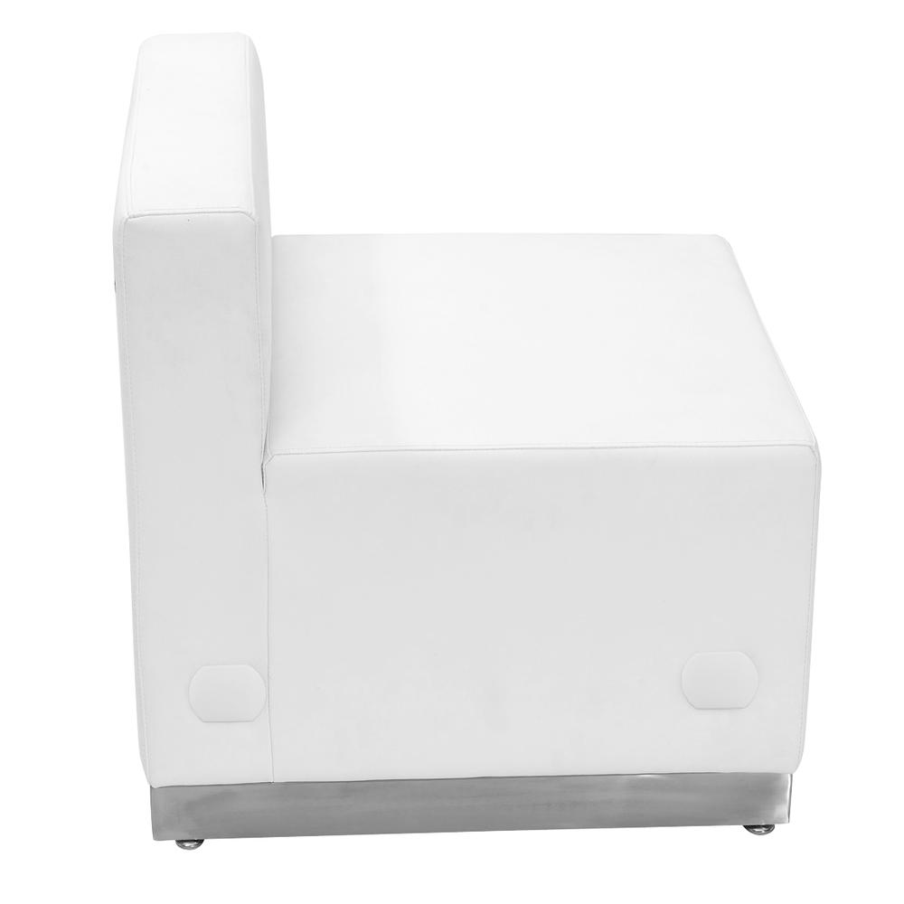 Alon Melrose White LeatherSoft Chair with Brushed Stainless Steel Base. Picture 2