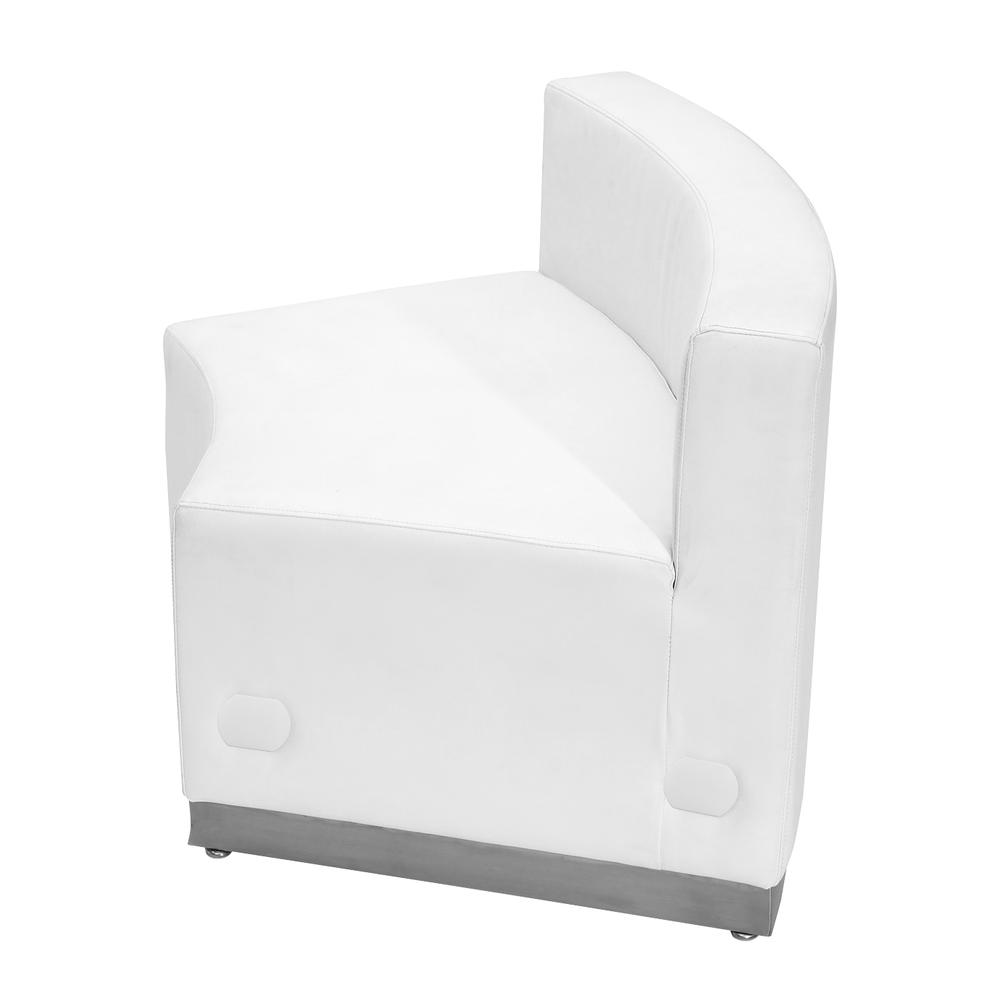 Alon Melrose White LeatherSoft Concave Chair with Brushed Stainless Steel Base. Picture 1