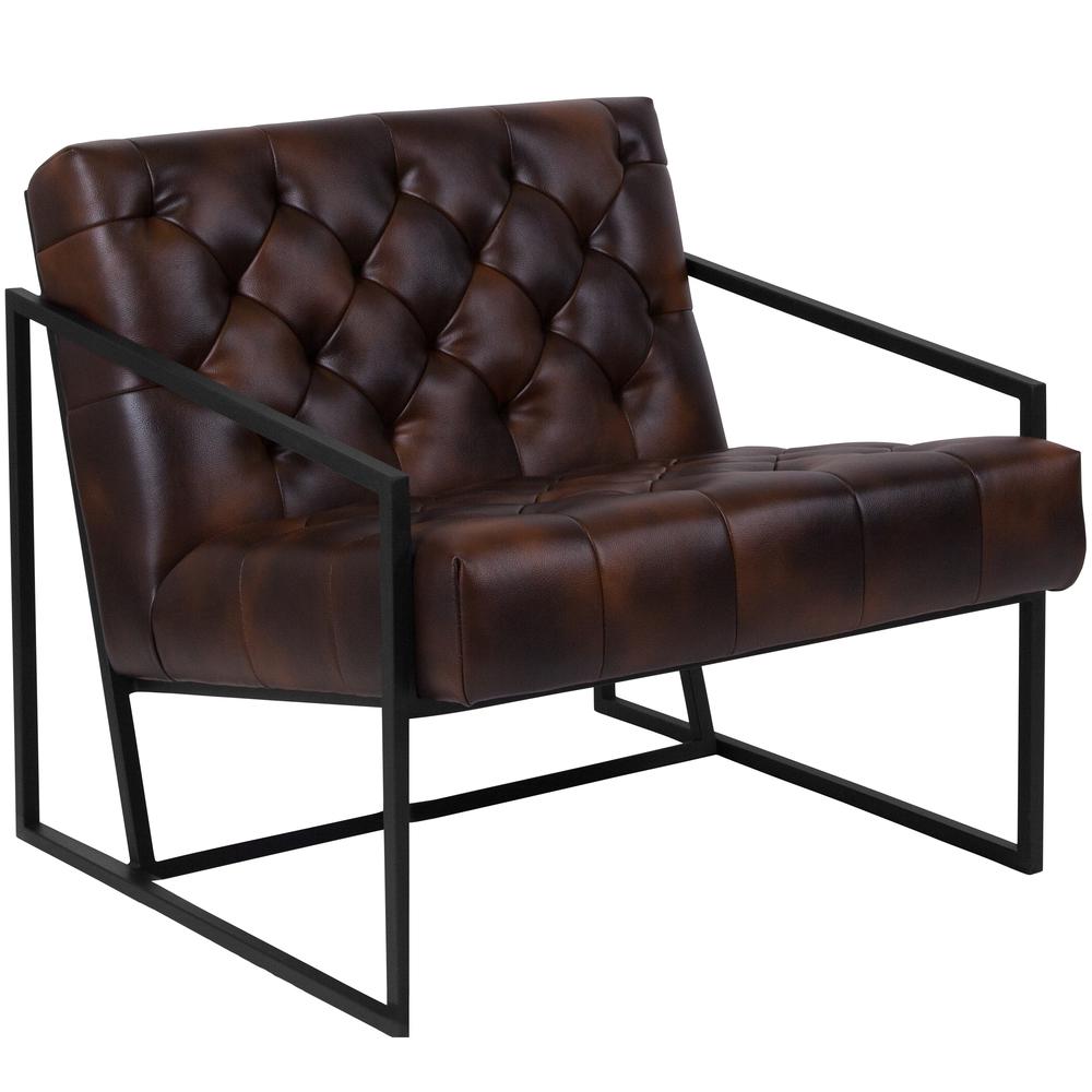 Madison Bomber Jacket LeatherSoft Tufted Lounge Chair. Picture 1