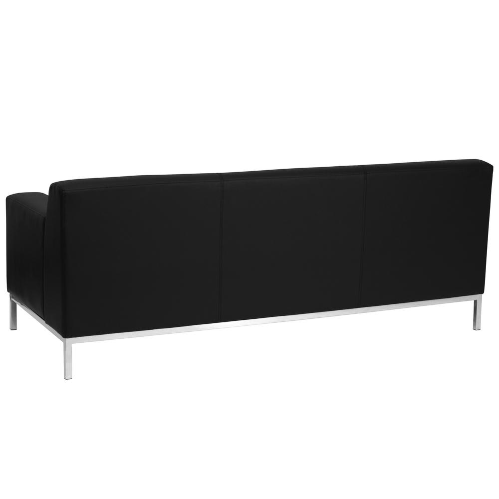 HERCULES Definity Series Contemporary Black LeatherSoft Sofa with Stainless Steel Frame. Picture 2