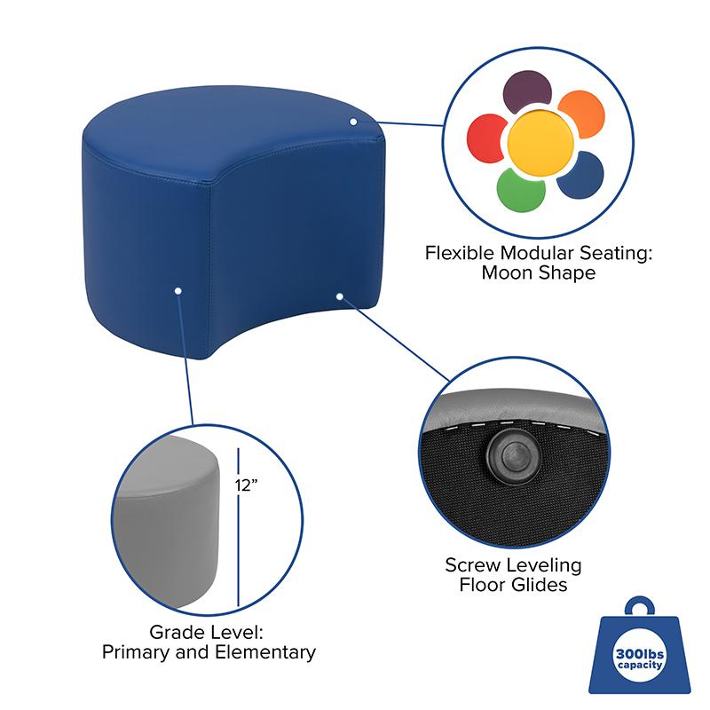 Soft Seating Collaborative Moon for Classrooms and Daycares - 12" Seat Height (Blue). Picture 5
