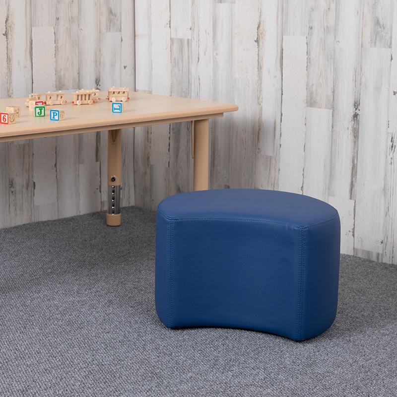 Soft Seating Collaborative Moon for Classrooms and Daycares - 12" Seat Height (Blue). Picture 1