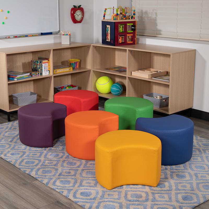 Soft Seating Collaborative Moon for Classrooms and Daycares - 12" Seat Height (Blue). Picture 7