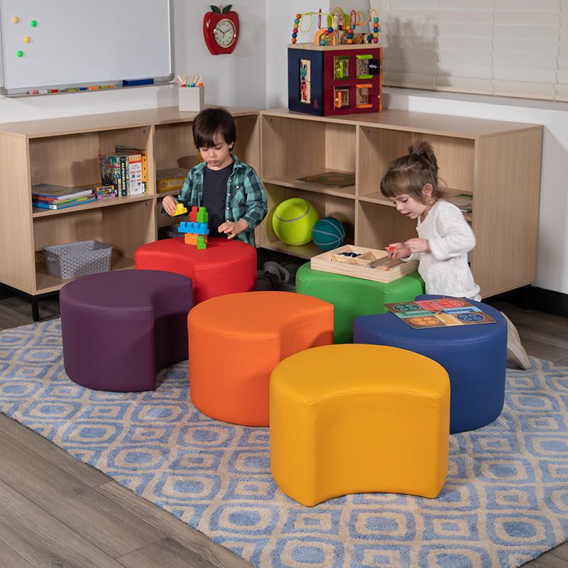 Soft Seating Collaborative Moon for Classrooms and Daycares - 12" Seat Height (Blue). Picture 2