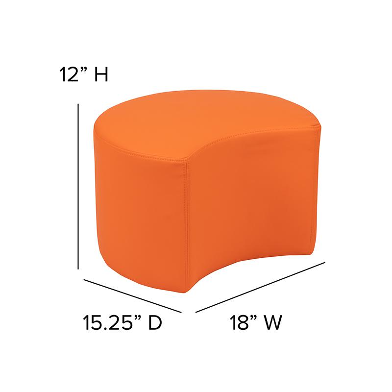 Soft Seating Collaborative Moon for Classrooms and Daycares - 12" Seat Height (Orange). Picture 6