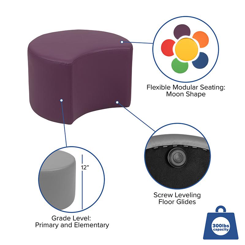 Soft Seating Moon for Classrooms and Daycares - 12" Seat Height (Purple). Picture 5