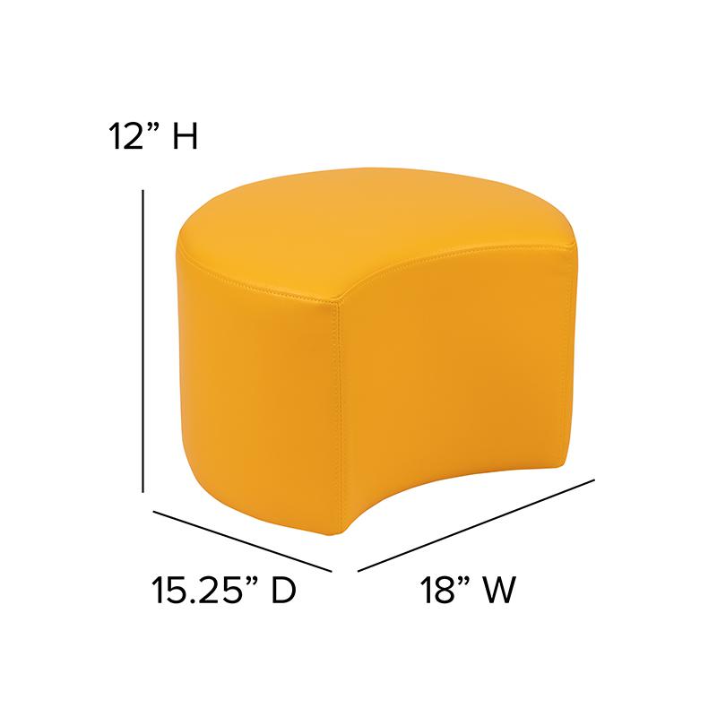 Soft Seating Moon for Classrooms and Daycares - 12" Seat Height (Yellow). Picture 6