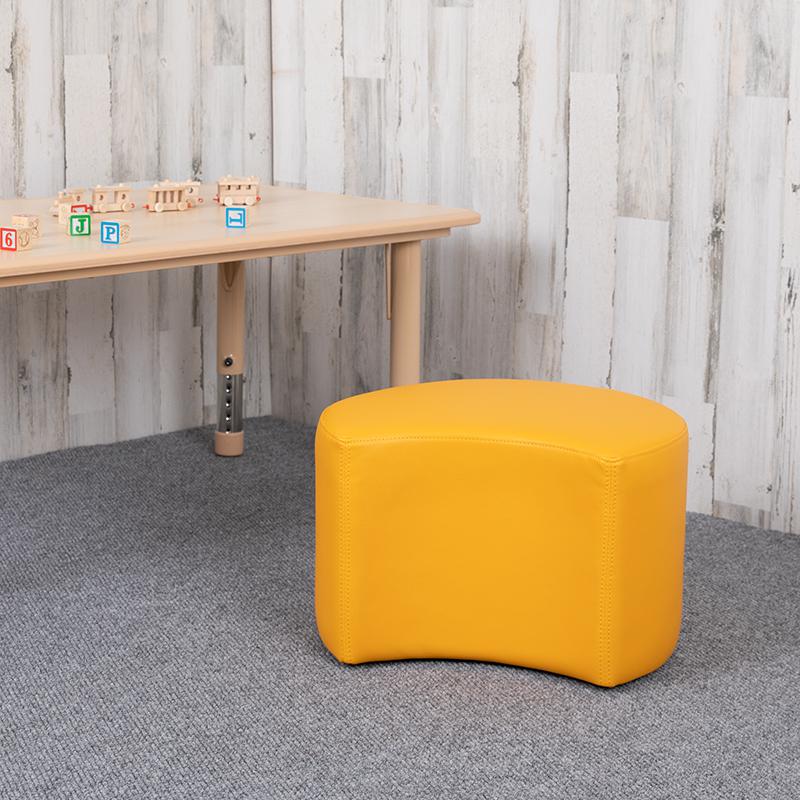 Soft Seating Moon for Classrooms and Daycares - 12" Seat Height (Yellow). Picture 1