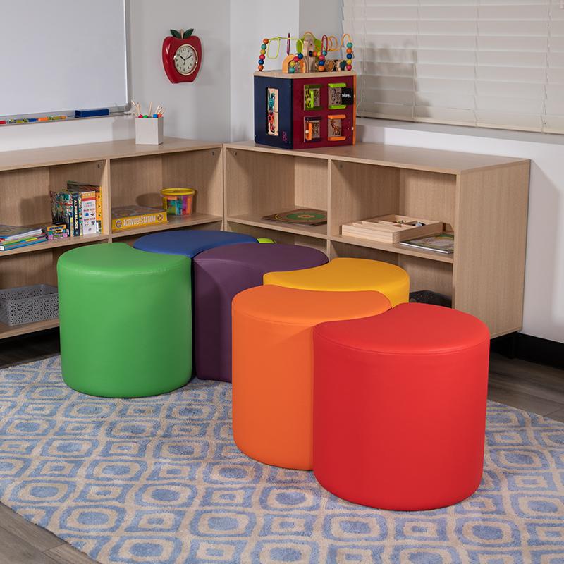 Soft Seating Collaborative Moon for Classrooms and Common Spaces - 18" Seat Height (Orange). Picture 7