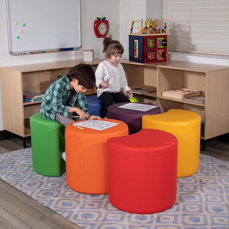 Soft Seating Collaborative Moon for Classrooms and Common Spaces - 18" Seat Height (Orange). Picture 2