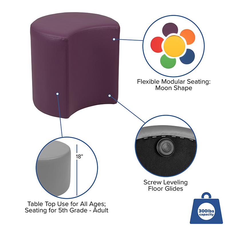 Soft Seating Moon for Classrooms and Common Spaces - 18" Seat Height (Purple). Picture 5