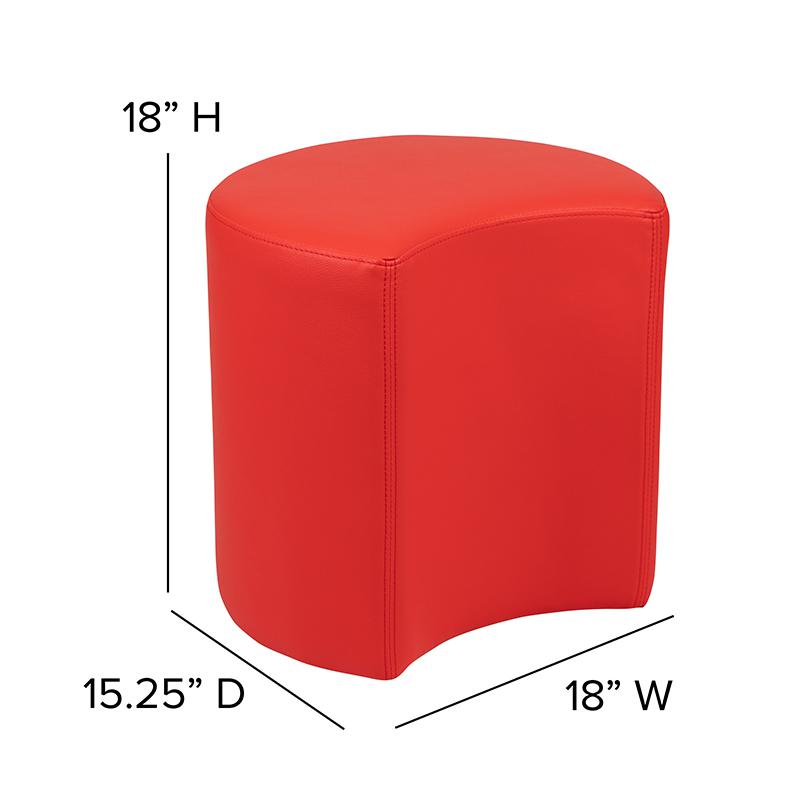 Soft Seating Moon for Classrooms and Common Spaces - 18" Seat Height (Red). Picture 6