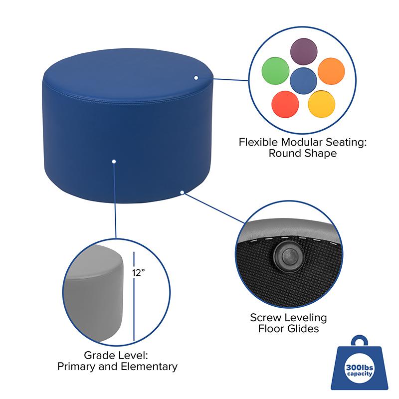 Soft Seating Circle for Classrooms and Daycares - 12" Seat Height (Blue). Picture 5