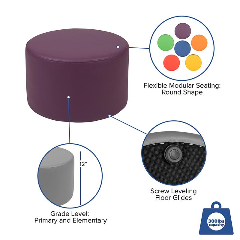 Soft Seating Collaborative Circle for Classrooms and Daycares - 12" Seat Height (Purple). Picture 5