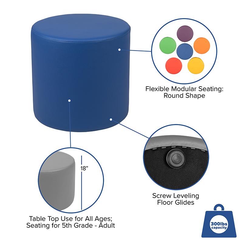 Soft Seating Circle for Classrooms and Common Spaces - 18" Seat Height (Blue). Picture 5