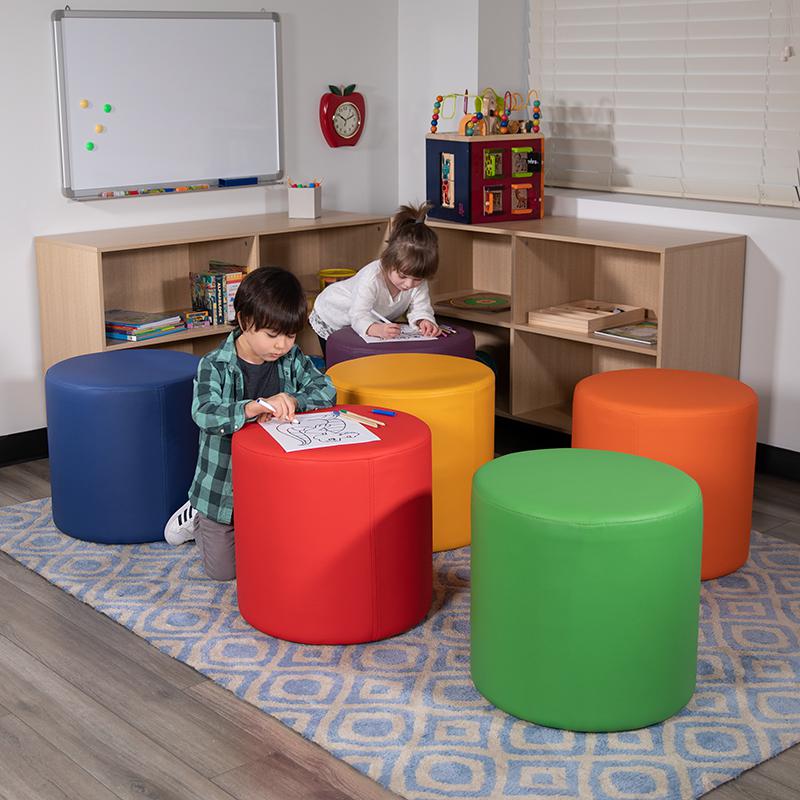 Soft Seating Circle for Classrooms and Common Spaces - 18" Seat Height (Blue). Picture 2