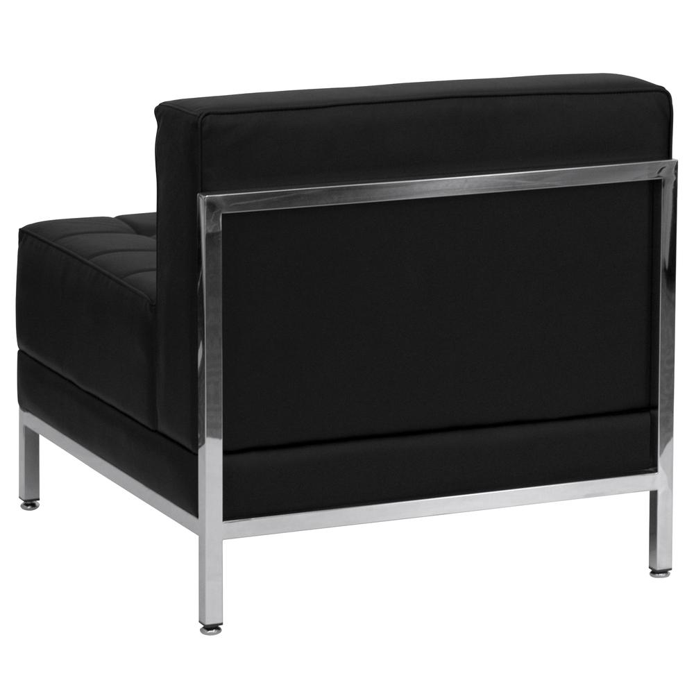 Contemporary Black LeatherSoft Middle Chair. Picture 2