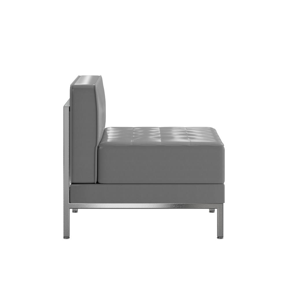 Imagination Contemporary Gray Leathersoft Middle Chair. Picture 6