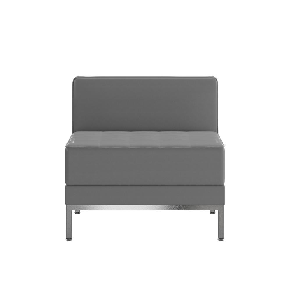 Imagination Contemporary Gray Leathersoft Middle Chair. Picture 7