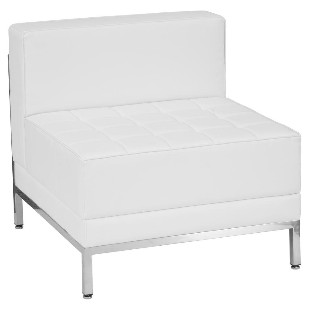 Imagination Contemporary Melrose White LeatherSoft Middle Chair. Picture 1