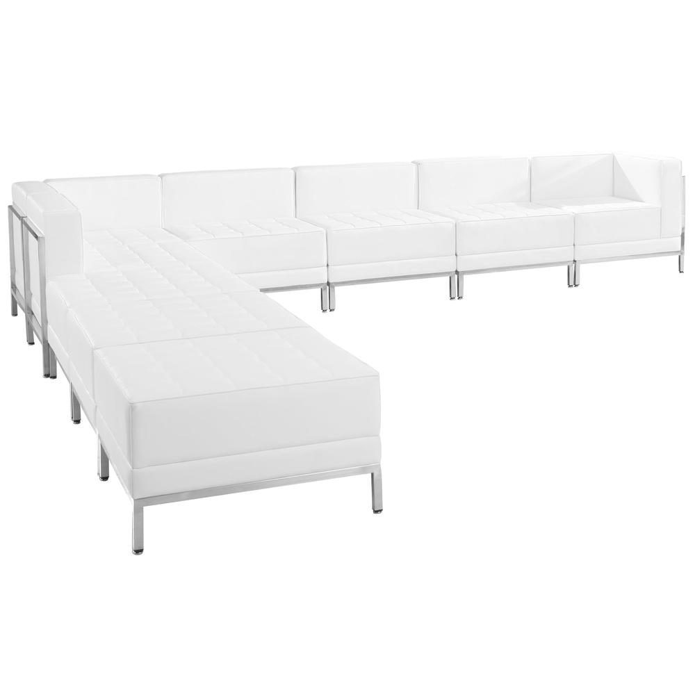 Imagination Melrose White LeatherSoft Sectional Configuration, 9 Pieces. Picture 1