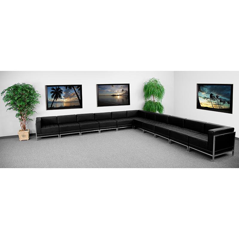 Black LeatherSoft Sectional Configuration, 11 Pieces. Picture 2