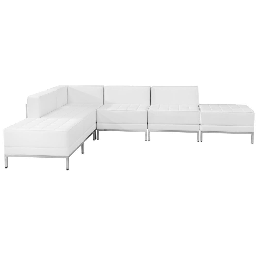 Imagination Melrose White LeatherSoft Sectional Configuration, 6 Pieces. Picture 1