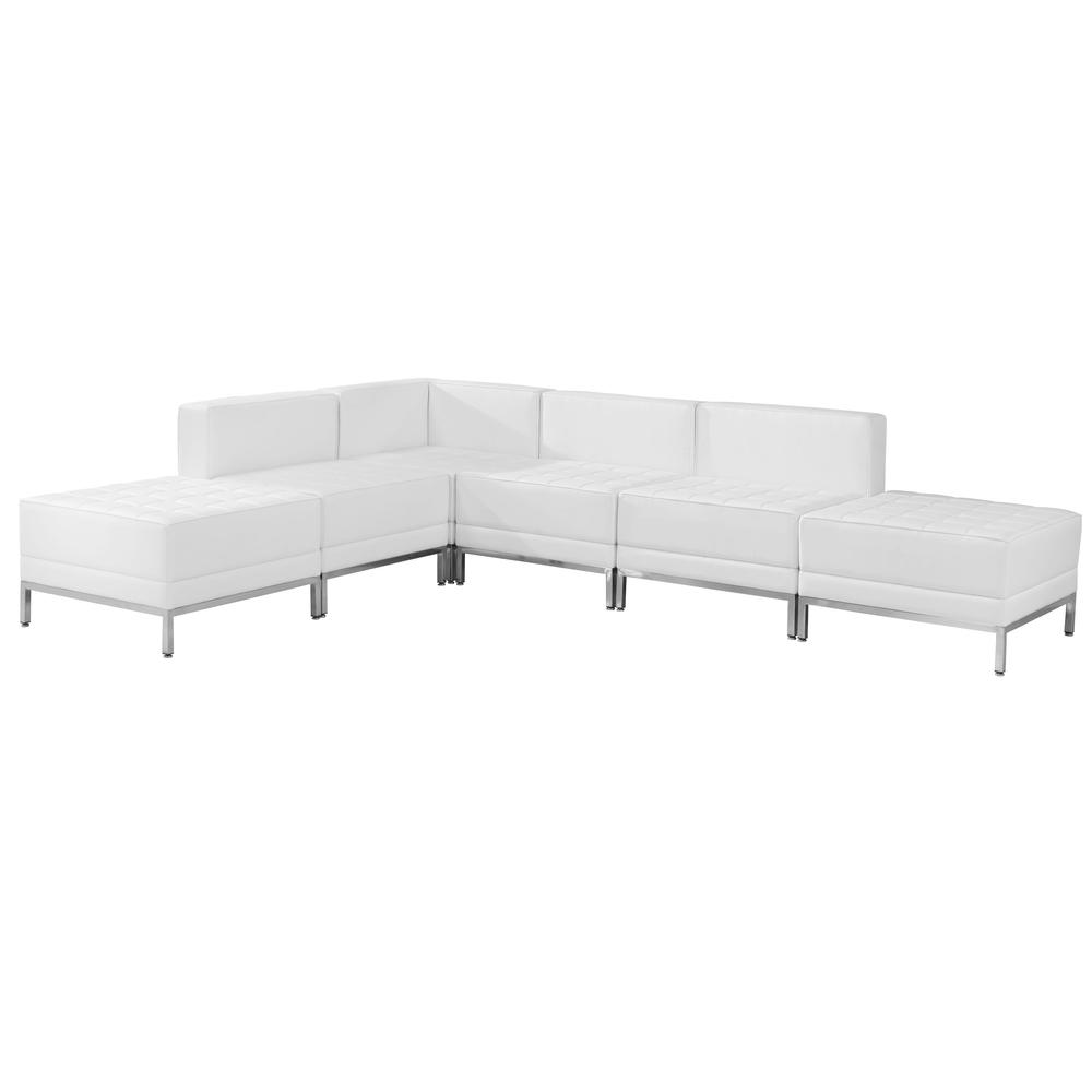 Imagination Melrose White LeatherSoft Sectional Configuration, 6 Pieces. Picture 2