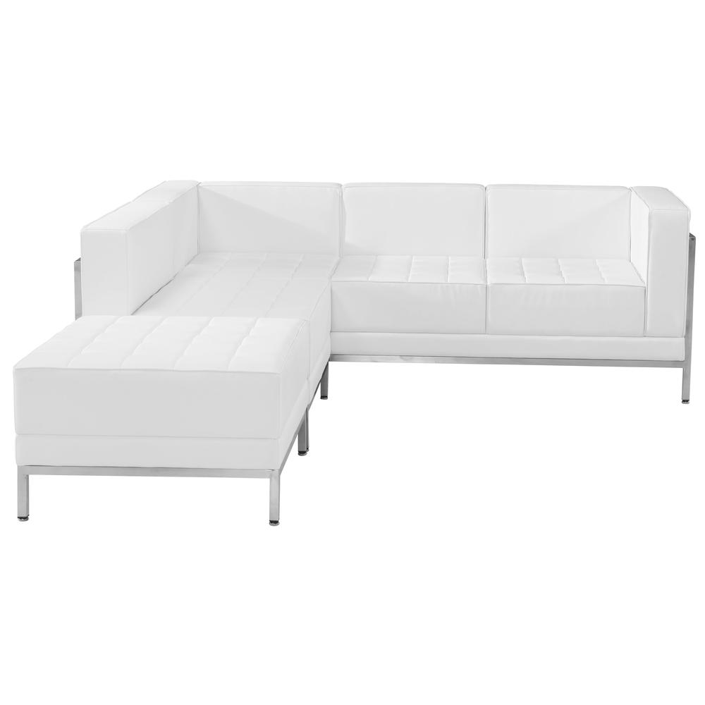 HERCULES Imagination Series Melrose White LeatherSoft Sectional Configuration, 3 Pieces. Picture 1
