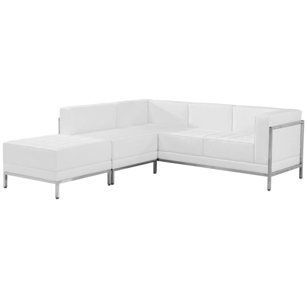HERCULES Imagination Series Melrose White LeatherSoft Sectional Configuration, 3 Pieces. Picture 2