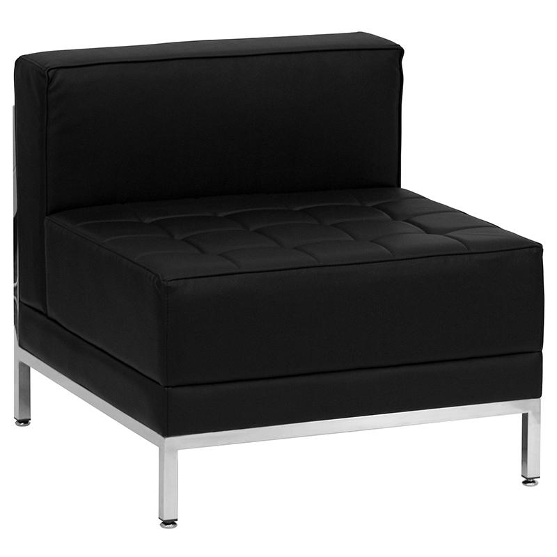 Imagination Black LeatherSoft Sofa & Chair Set. Picture 5