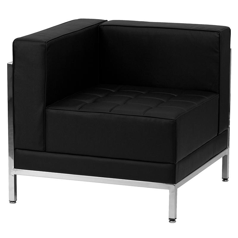 Black LeatherSoft Sofa Set, 5 Pieces. Picture 4