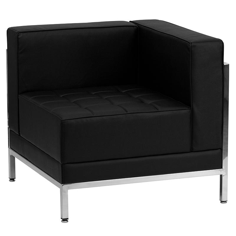 Imagination Black LeatherSoft Sectional & Sofa Set, 10 Pieces. Picture 4