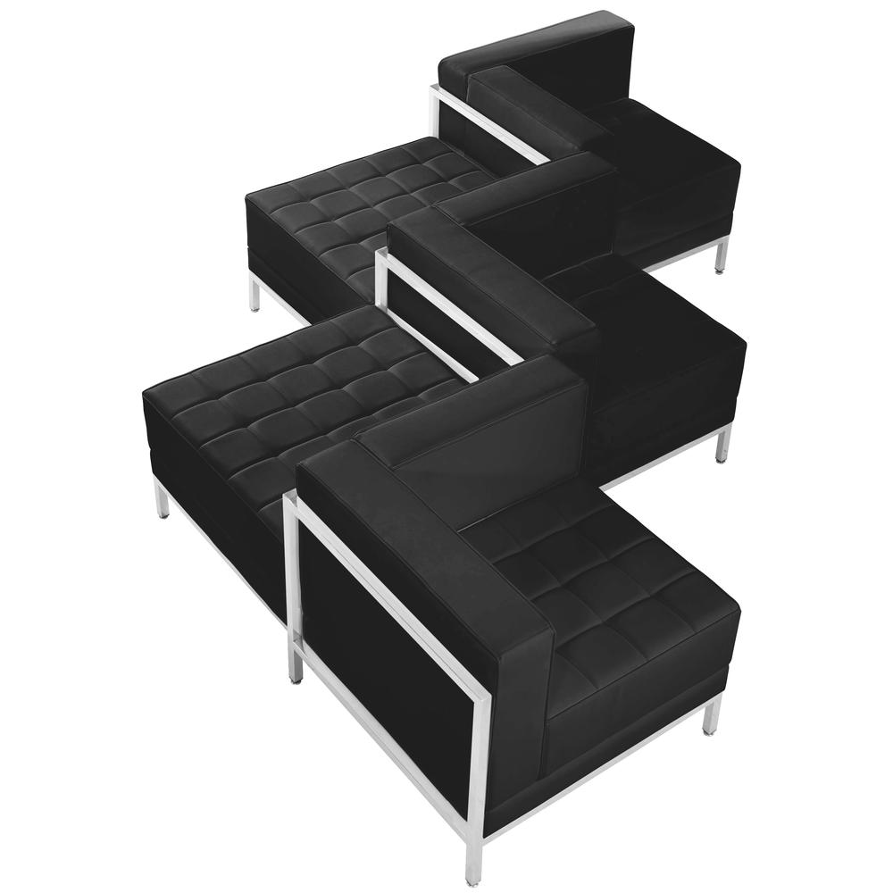 Imagination Black LeatherSoft 5 Piece Chair & Ottoman Set. Picture 2