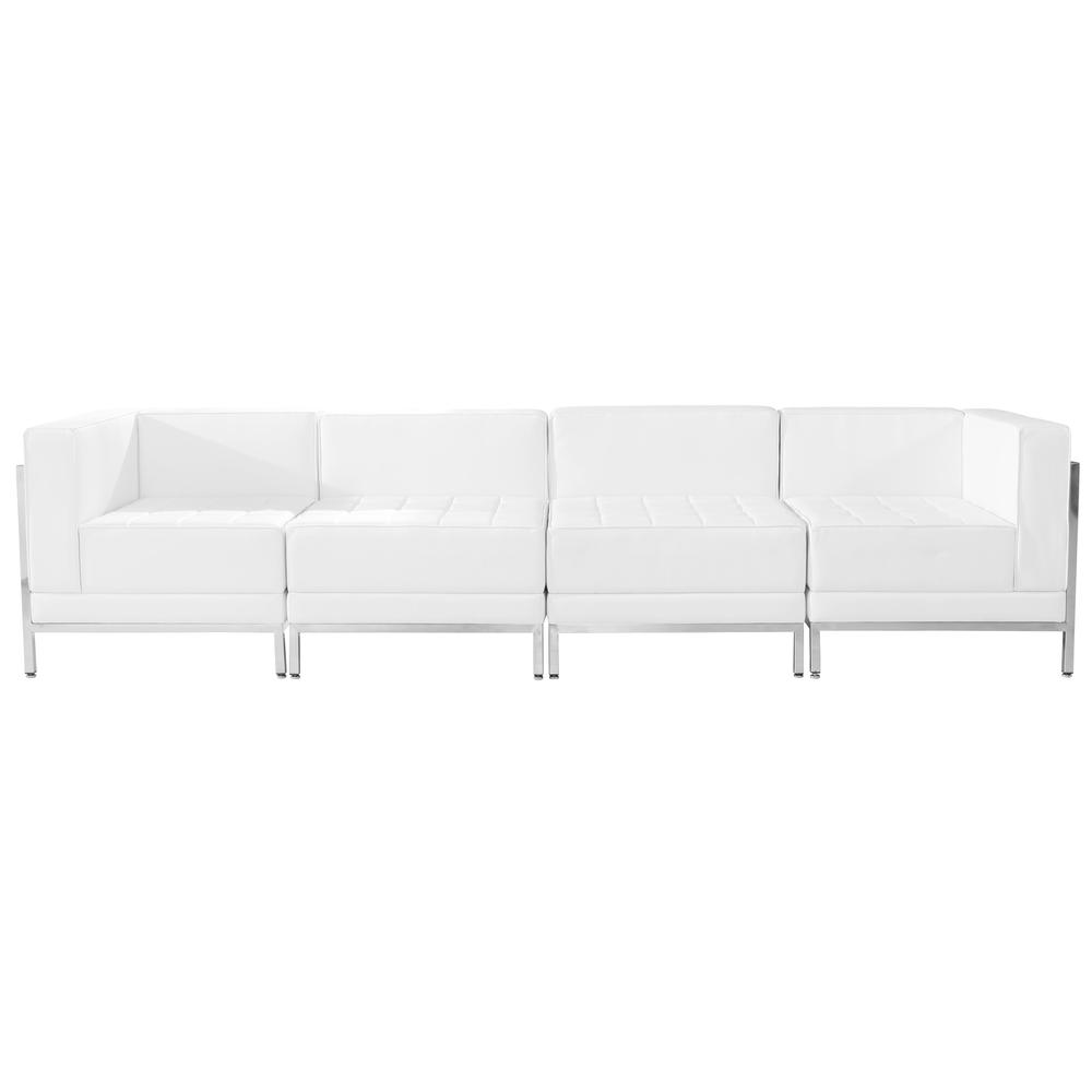 Imagination Melrose White LeatherSoft 4 Piece Lounge Set. Picture 1