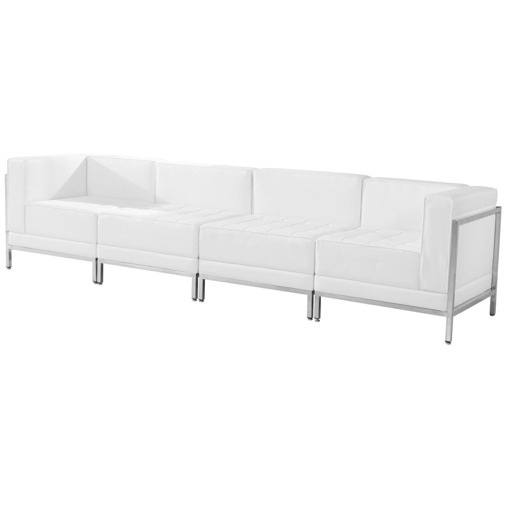 Imagination Melrose White LeatherSoft 4 Piece Lounge Set. Picture 2