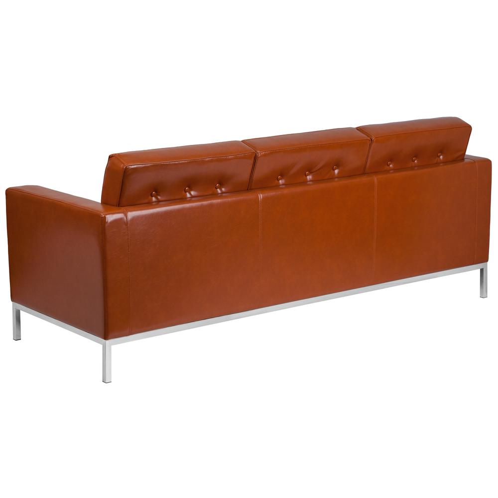 HERCULES Lacey Series Contemporary Cognac LeatherSoft Sofa with Stainless Steel Frame. Picture 2