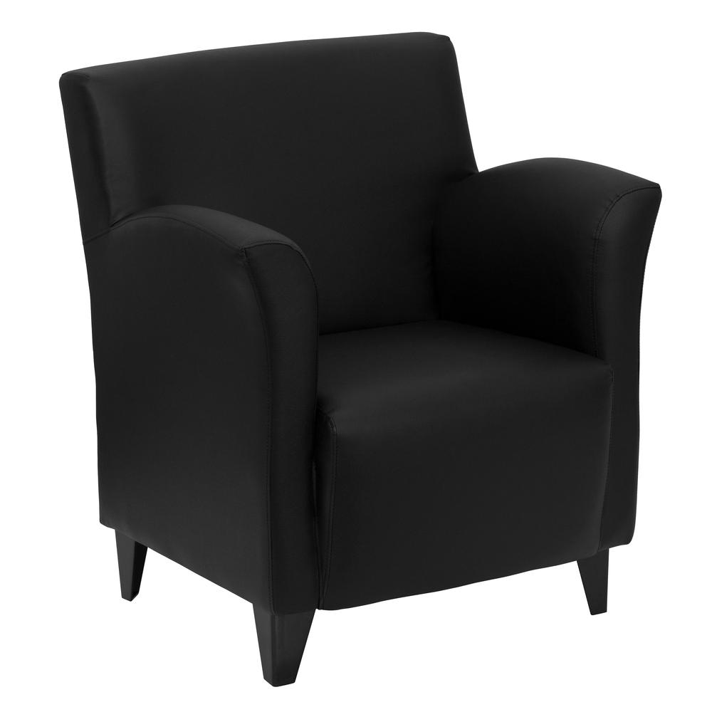 Roman Black LeatherSoft Lounge Chair. Picture 1