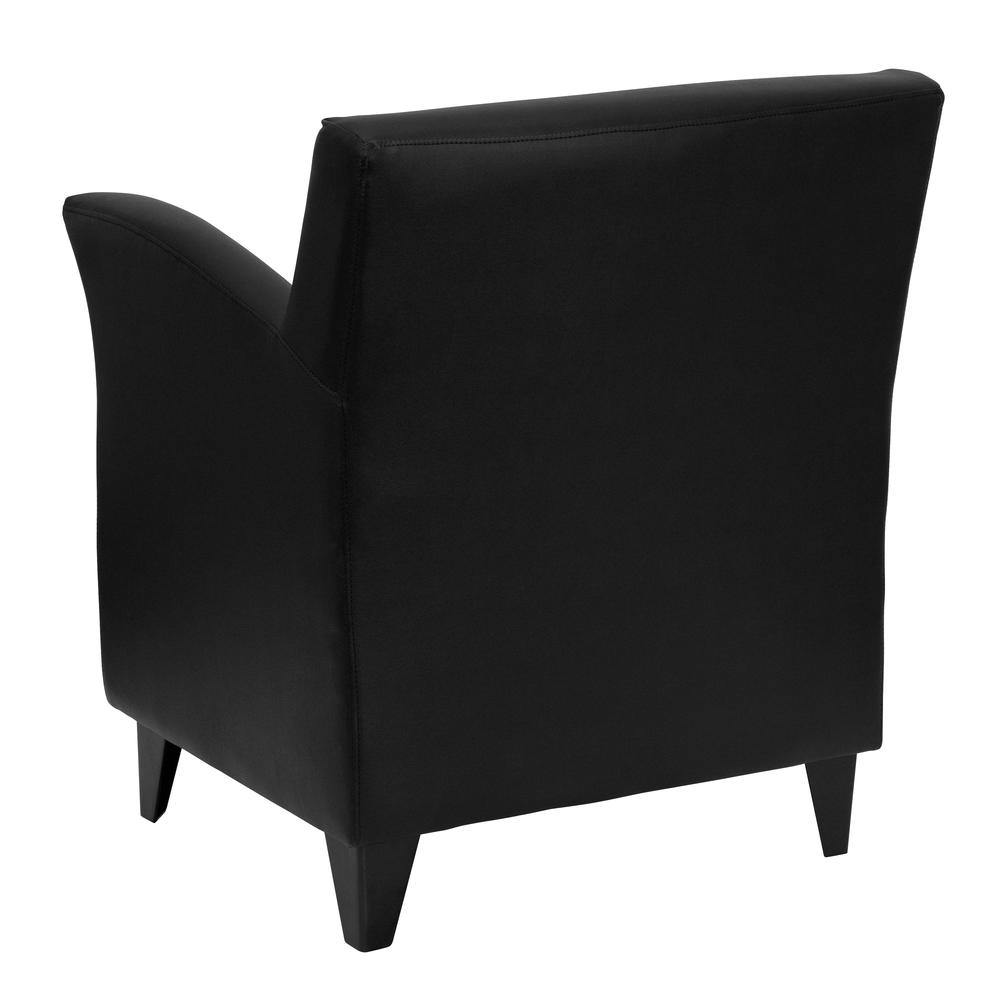 Black LeatherSoft Lounge Chair with Flared Arms. Picture 3