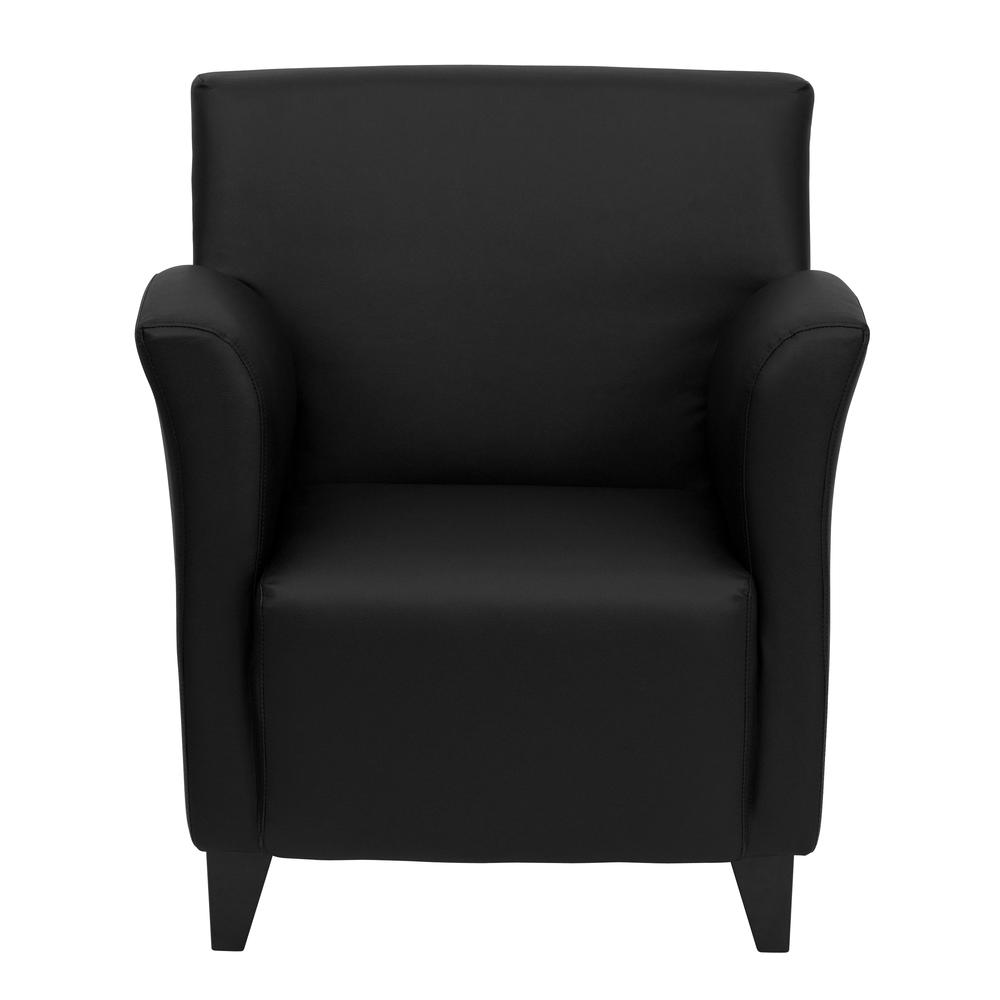 Black LeatherSoft Lounge Chair with Flared Arms. Picture 4
